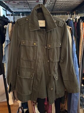 Lucky Brand Olive Green Military-Style Utility Jacket